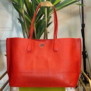 Authentic Tory Burch Orangish Red Robinson Shoulder Bag